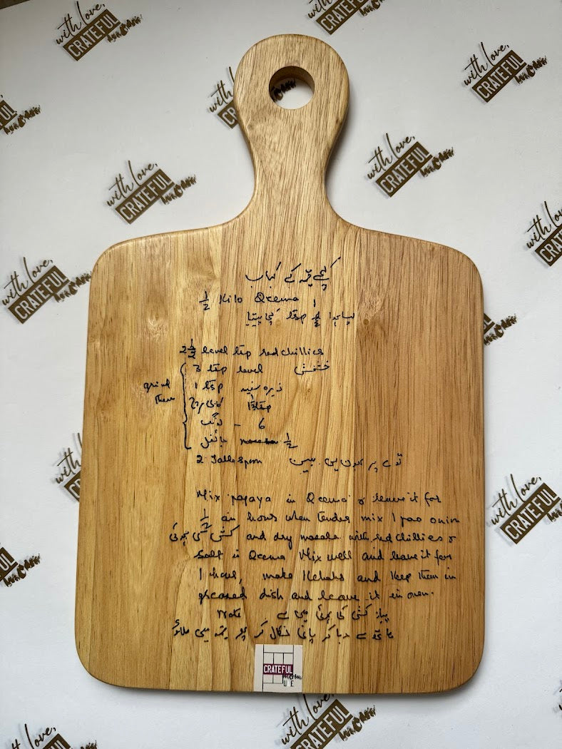 Hand lettered recipe boards