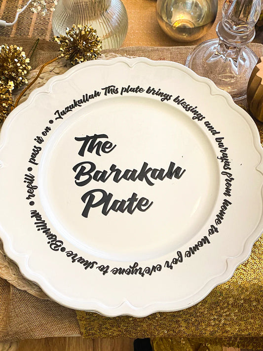 Barakah Plate White Design Circle
