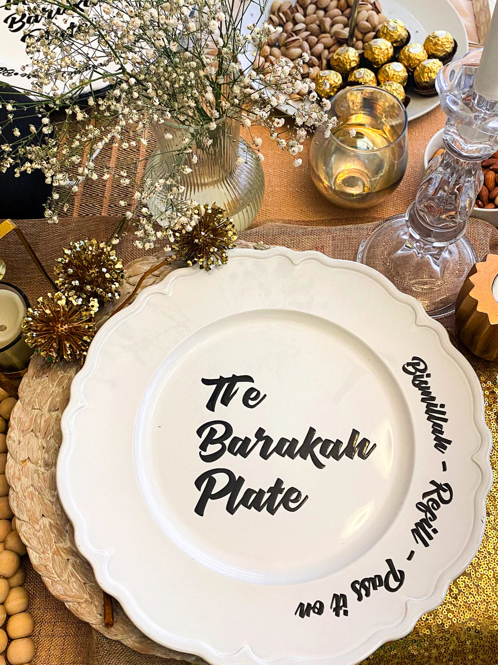 Barakah Plate White Plastic