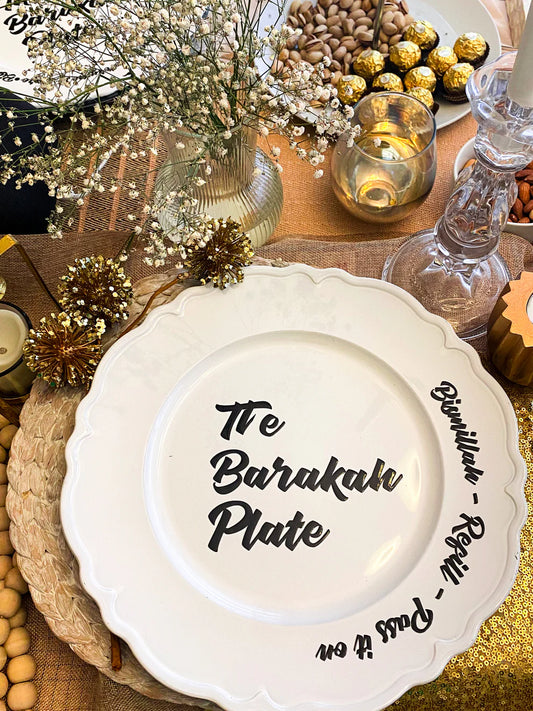 Barakah Plate White Plastic