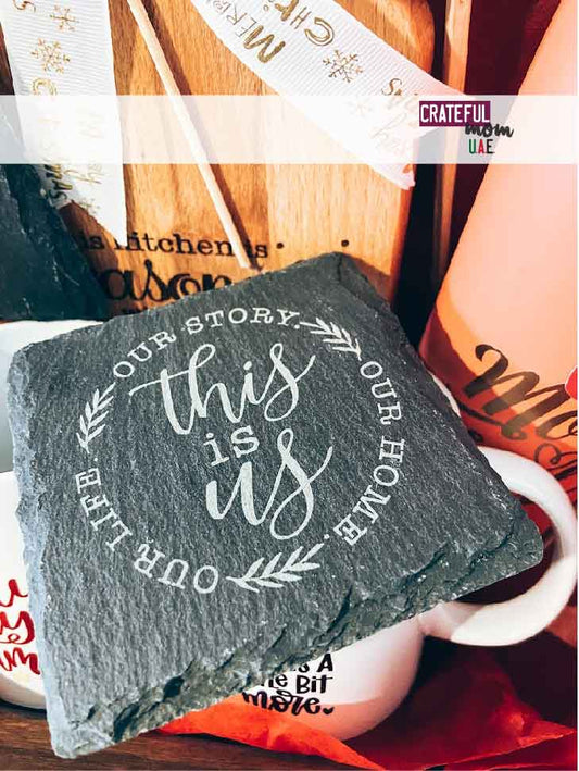 Engraved slate coasters