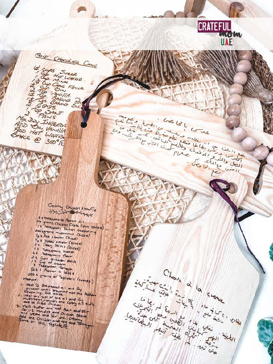 Hand lettered recipe boards